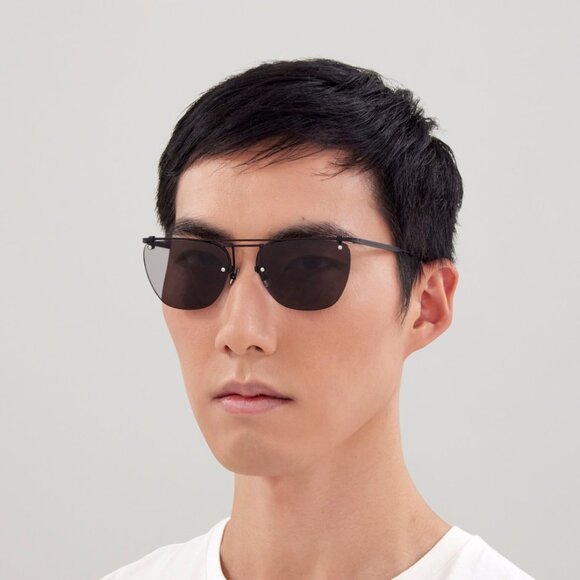 NWT SAINT LAURENT UNISEX BLACK SUNGLASSES - Picture 1 of 4